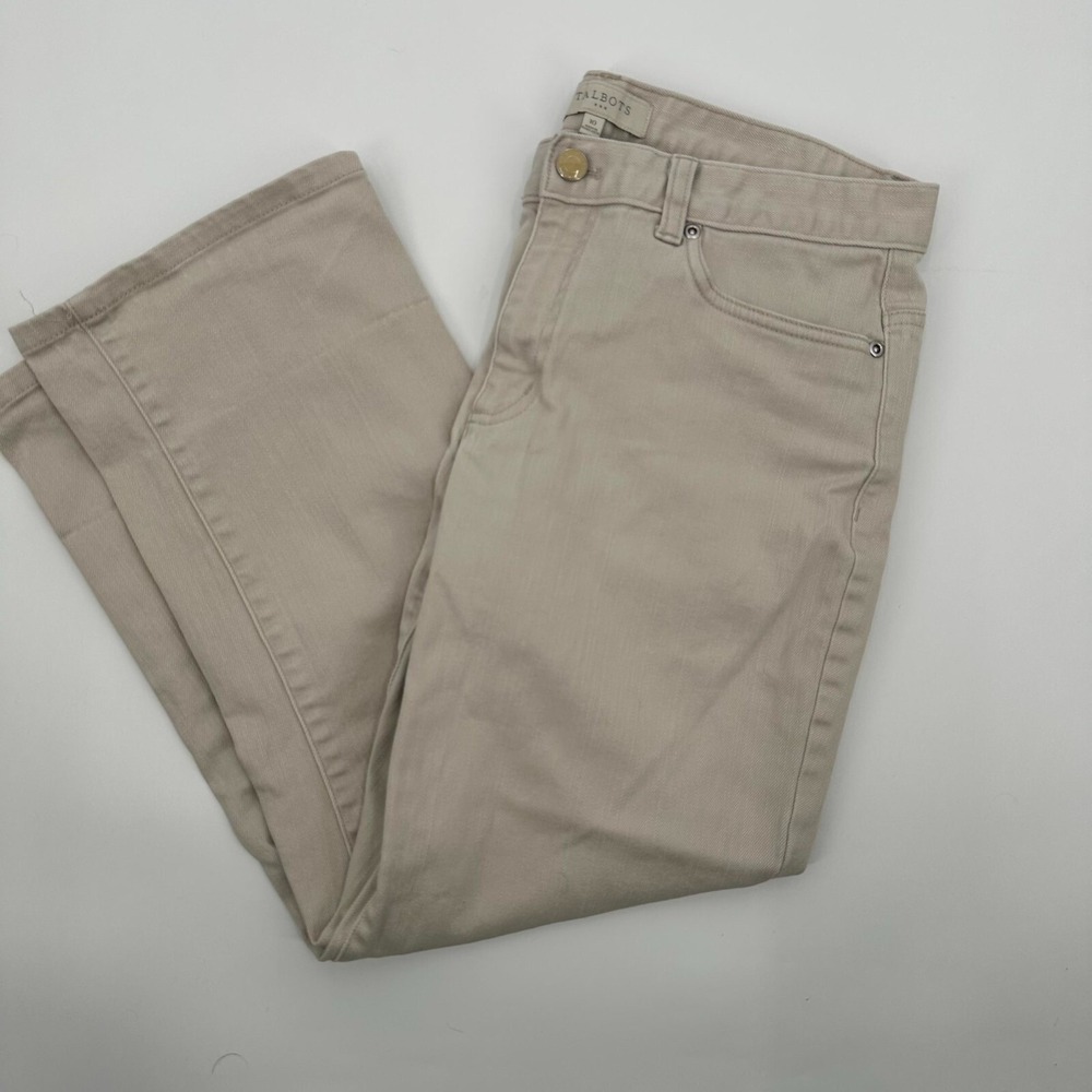 Talbots Cropped Capri Pants Womens 10 Gray Comfort Mid Rise Straight Leg Outdoor